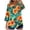 Orange, variant on Horkkom Short Sleeve Tops for Women V Neck Floral Print Button Down Shirts Spring Summer Loose Casual Tops M