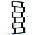 thumbnail image 2 of Gymax 6 Tier S-Shaped Bookcase Z-Shelf Style Storage Display Modern Bookshelf Black, 2 of 10