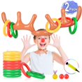 thumbnail image 1 of Juego inflable Hoshin para lanzar anillos con cuernos de reno, paquete de 2, 1 of 7