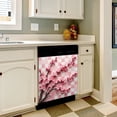 thumbnail image 3 of Pink Cherry Blossoms on Checkered Background Dishwasher Magnet Cover Decorative Sticker for Home Cabinet Kitchen 23" x26", 3 of 5