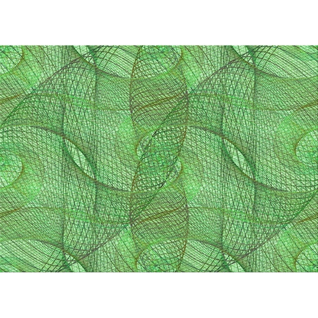Ahgly Company Machine Washable Indoor Rectangle Transitional Dark Lime Green Area Rugs, 2' x 3'