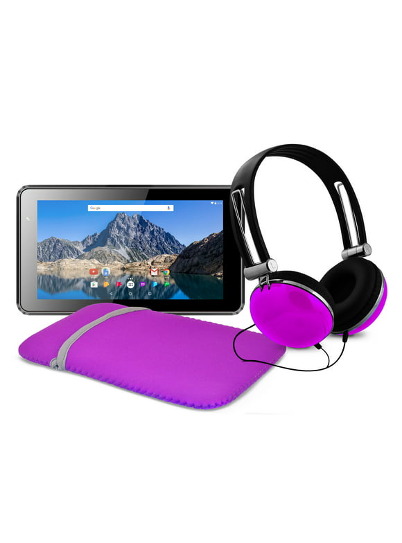 Restored Ematic 7" 16GB Tablet with Android 7.1 (Nougat) + Sleeve and Headphones (EGQ373PR) (Refurbished)
