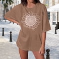 thumbnail image 2 of Womens Fashion Tees Tops Oversized Loose Short Sleeve Sunflower Print Summer 2025 Fall Outfits, 2 of 4