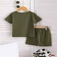 thumbnail image 5 of CYRBOKO Toddler Boys Outfit Sets, Two Piece Short Sleeve Summer T-shirts and Shorts Set Army Green Size 4-5 T, 5 of 6