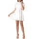thumbnail image 2 of Vestido A-Line con Cuello Peter Pan y Puños con Volantes para Mujeres INSPIRE CHIC S Blanco, 2 of 8