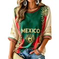 thumbnail image 3 of Fgvctg 2026 Soccer Cup T Shirts for Women Mexico Soccer Jersey Soccer Cup Fans Jersey Short Sleeve Crewneck Graphic Print Sport Tee Jerseys Green XL, 3 of 3