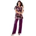 thumbnail image 5 of Roaman's Women's Plus Size Petite Plus Size Soft Knit Relaxed Pull-On Straight Leg Pant, 5 of 6