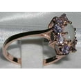 thumbnail image 3 of LBG British Made Solid 10k Rose Gold ring with Natural Opal & Tanzanite Womens Engagement Ring - 33 size options - Size 9.75, 3 of 5