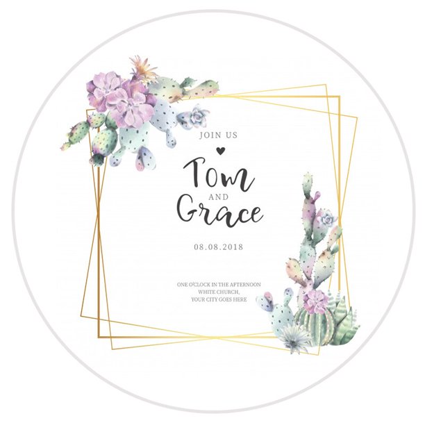 Pegatinas personalizadas para invitaciones de boda, sellos de dulces, favores, Cajas de Regalo, etiquetas de papel adhesivas, 4,5 cm, 96 unidades