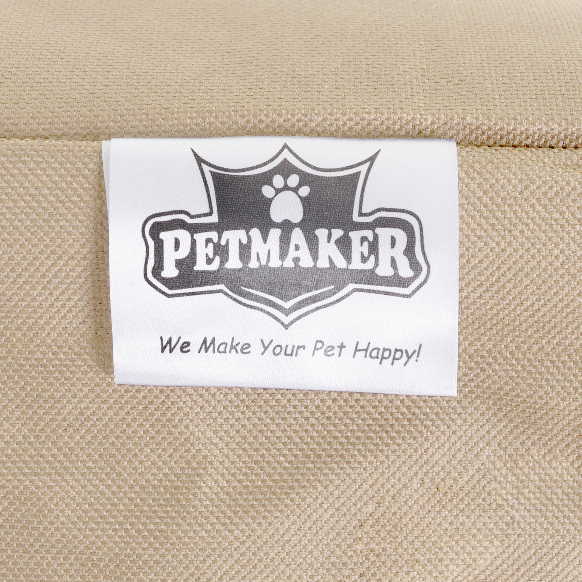 PETMAKER Cozy Cottage Small Pet Bed with Removable Sherpa Pad, Tan
