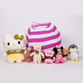 thumbnail image 3 of Children‘s Plush Toy Storage Bag Striped Bean Bag Sofa Quilt Storage Zipper Travel Bag, 3 of 7