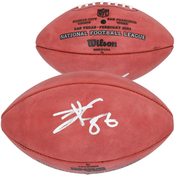 Patrick Mahomes and Travis Kelce Kansas City Chiefs Autographed Super Bowl LVIII Duke Football - Fanatics Authentic Certified