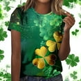 thumbnail image 2 of AOOCHASLIY Womens Clothes Tops Summer Casual, St. Patrick's Day Fashion Woman Round Neck Short Sleeve Tops T-Shirt Prints Loose Blouse for Home Party Outdoor, 2 of 7
