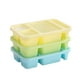 thumbnail image 2 of Juego de cajas de fiambreras de plástico de plástico dividido de 3 | 4 compartimentos, a prueba de fugas, apta para microondas, multicolor | 850ml cada una • Recipientes portátiles y apilables para, 2 of 7