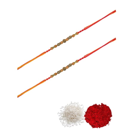 Crunchy Fashion Fancy Rakhi Set- Pack of 2 Raksha Bandhan Handmade Bracelet for Bhaiya Rakhi Bracelet Combo Set