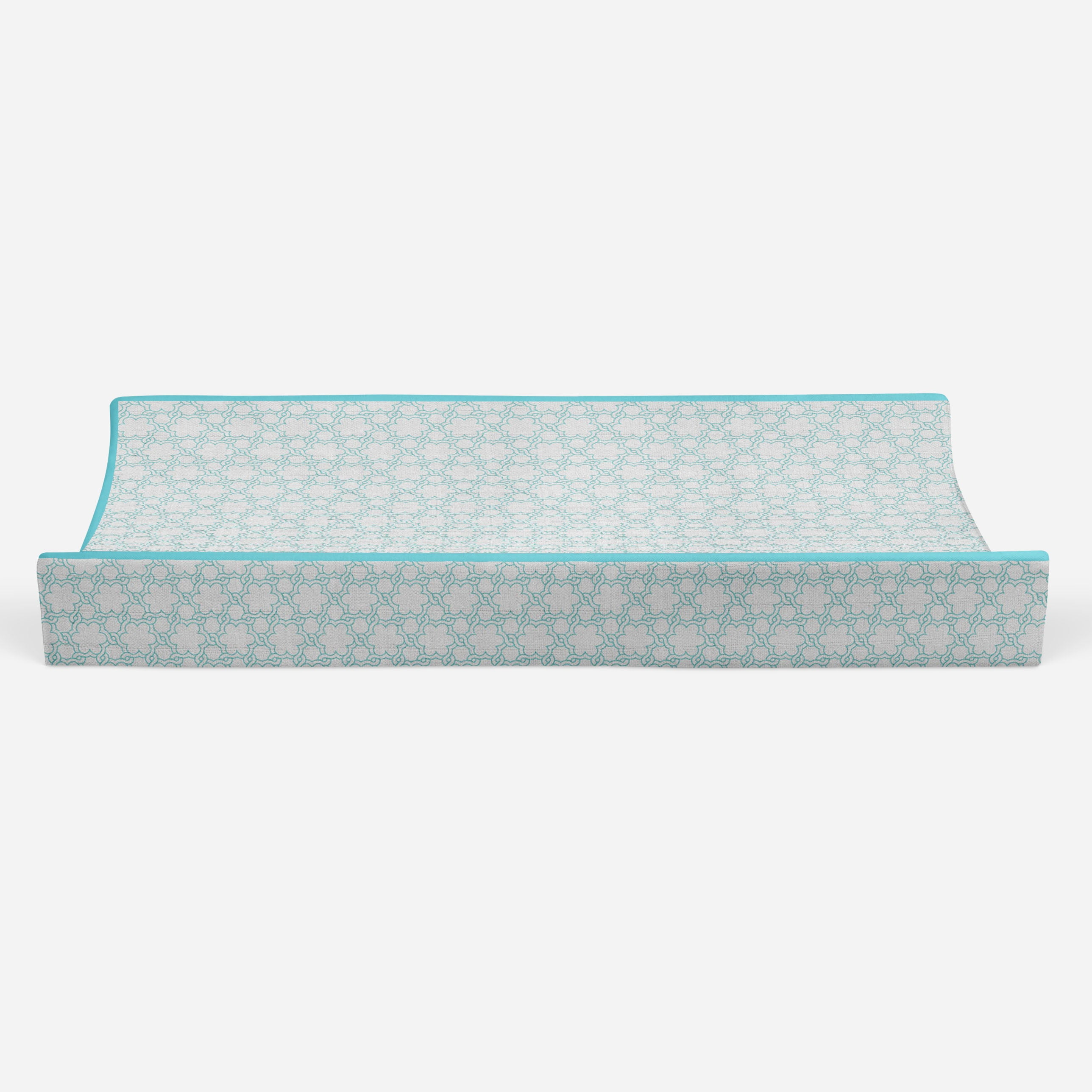 Floral Aqua Quilted Muslin Changing Pad Cover