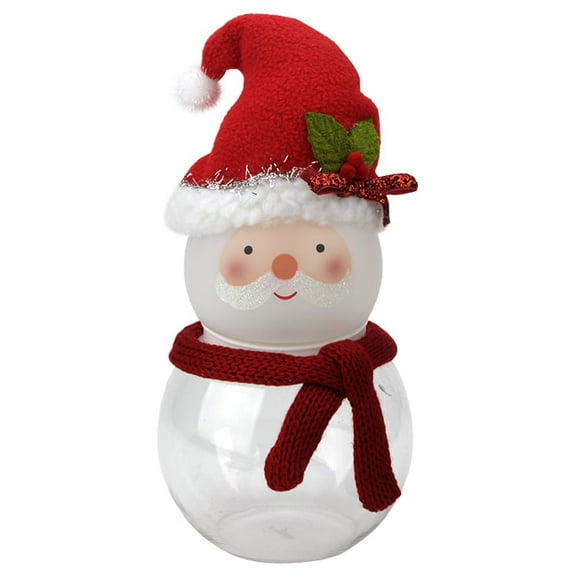 8.5" Battery Operated Santa Claus Touch Activated Color Changing LED Lighted Glass Candy Jar