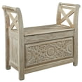 thumbnail image 1 of Banc en Bois avec Rangement à Charnières, Brun, 1 of 1