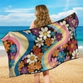 thumbnail image 4 of Garronmavis Retro Flower Power Car Seat Towel Covers Yoga Towel Car Seat Cover Portable, 4 of 7