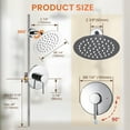 thumbnail image 5 of Round 1-Spray Patterns with 1.8 GPM 8 in. Wall Mount Rain Fixed Shower Head with Brass Valve, 5 of 7
