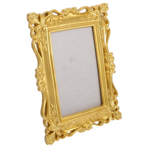 GOOHOCHY Retro Resin Picture Frame Vintage Wall Decor For Home Office Bedroom Gold Ornate Design For Wedding Photos Art More Easy Wall Mount