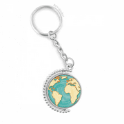Earth Blue Ocean Yellow World Rotatable Keyholder Ring Disc Accessories Chain Clip