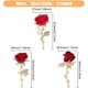 thumbnail image 2 of 6 broches de flores con diamantes de imitación rojos en 3 estilos, con perlas y diseño de rosa, de aleación. Broches para bodas., 2 of 7