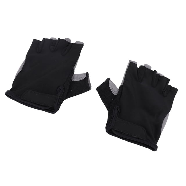 SHOCK ABSORBING BREATHABLE HALF FINGER CYCLING GLOVES FOR MOUNTAIN ROAD BIKING BLACK