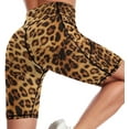 thumbnail image 2 of JUSIP Fashion Bike Athletic Running Capris, Yoga Workout Gym Bike Shorts, High Waisted Yoga Capris with Pockets for Girls Compatible with Wild Animal Cheetah Leopard Print, 2 of 5