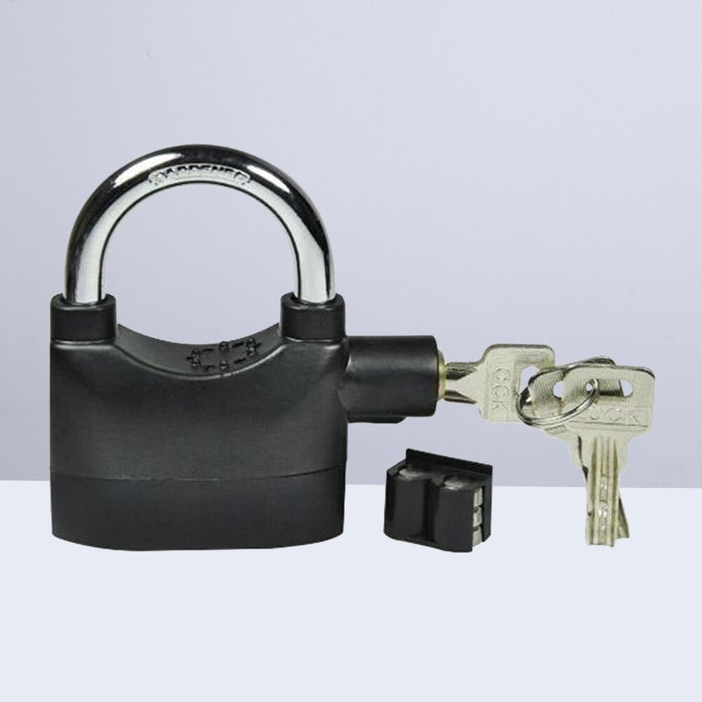 Kkewar Alarm Padlock,Alarm Padlock Anti-Theft Security System for Door Motor with High Decibel (Black)