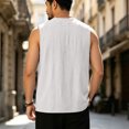 thumbnail image 5 of RFQWOVSR Mens Cotton Linen Summer Vest with Chinese Knot Buttons Loose Fit Retro M, 5 of 6