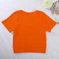 thumbnail image 4 of Aihuaihua Womens Square Neck Rib Knit Solid Cropped Tops Basic Tees Slim Fit Ribbed Knit Spring Going Out Slim Fitted Y2k Top Summer Clothes Orange L, 4 of 8