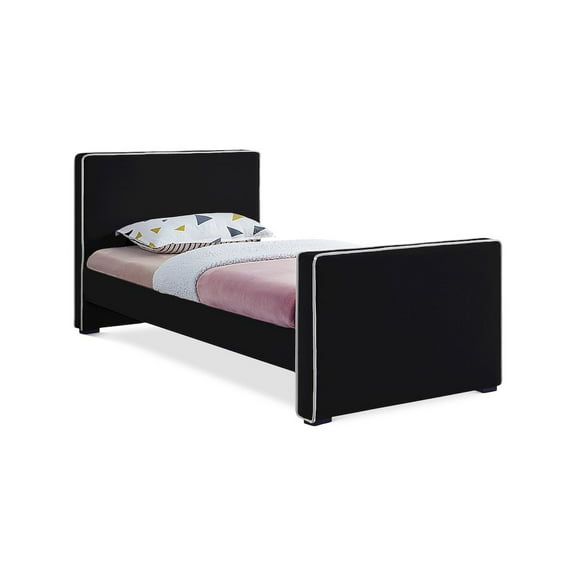 Meridian Furniture Dillard Black Velvet Twin Bed