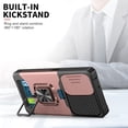 thumbnail image 2 of Design for iPhone 14 Pro Phone Case with Screen Protector Card Holder Stand Kickstand Heavy Duty Slim Shockproof Hybrid Rugged Drop Protective Cover for iPhone14pro Women 6.1 inch Rose Gold, 2 of 16