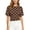 Brown, variant on Women's Polka Dot Back Tie Waist Dolman Sleeve Blouse Tops Spring Summer Boat Neck Casual Tops for Everyday Wear 1PC S-XXL