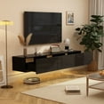thumbnail image 2 of FUFU&GAGA Floating TV Stand Wall Mounted with LEDsTV Stand Floating TV Cabinet Black, 2 of 5