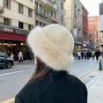 thumbnail image 2 of Womens Winter Faux Fur Bucket Hat,Fluffy Furry Warm Hat for Cold Weather, 2 of 7