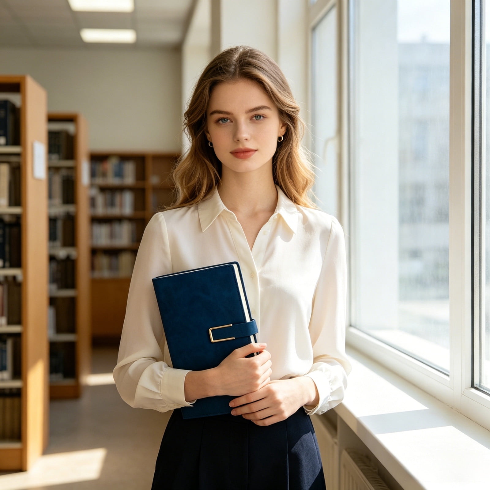 XINGXIANG - 8.35in Height Leather Hardcover Notebook with U-Shape Metal Clasp Business Executive Writing Journal for Workplace Daily Planning & Personal Memorandum Recording(Dark Blue)