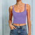 thumbnail image 5 of GEWSEY Women's Sleeveless Shirt Ribbed Fitted Scoop Neck Basic Crop Tank Top Cropped (Purple, 3XL), 5 of 7