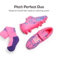 thumbnail image 2 of Tacos de Fútbol DREAM PAIRS Talla 4 para Niños Rosas y Azules con Medias, 2 of 5