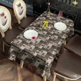 thumbnail image 4 of Multicolor Bigfoot and Checkerboard Pattern Rectangle Tablecloth 60"x102",Waterproof Polyester Rectangle Table Cloth, Wipeable Spillproof Polyester Tablecloth for Dining, Camping, Indoor and Outdoor, 4 of 6