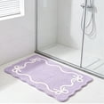 thumbnail image 4 of Bow Knot Pattern Soft Absorbent Bath Mat, Non-Slip Bathroom Floor Rug with Rubber Backing, Cute Bow Tie Carpet for Bedroom Living Room Home Decor Accent​, Purple, 4 of 6