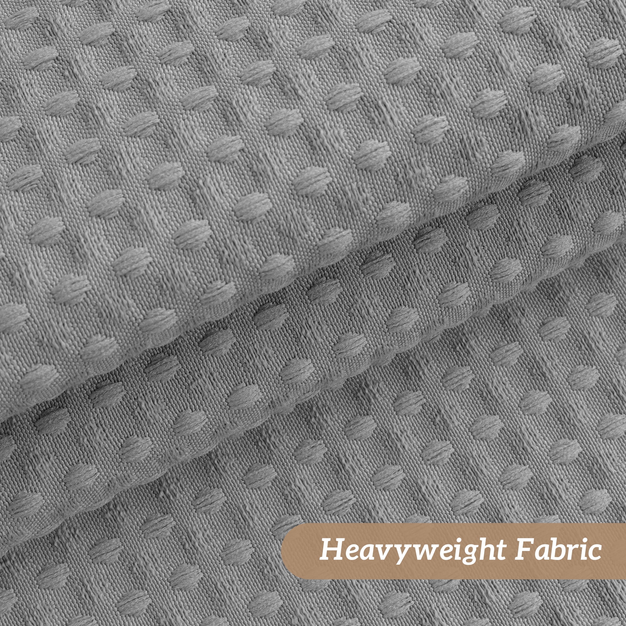 Barossa Design Waffle Weave Shower Curtain with Snap in Liner, Mesh Window, 71"W x 74"L, Grey