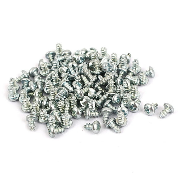 Unique Bargains M3x6mm Zinc Plated Round Head Self Tapping Screws Fastener 100pcs