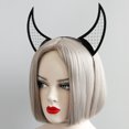 thumbnail image 4 of Halloween Headband Devil Horn Head Piece Band Band Accessory Disfraz de disfraces Favores (negro), 4 of 7