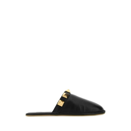 

Black nappa lather Roman Stud slippers