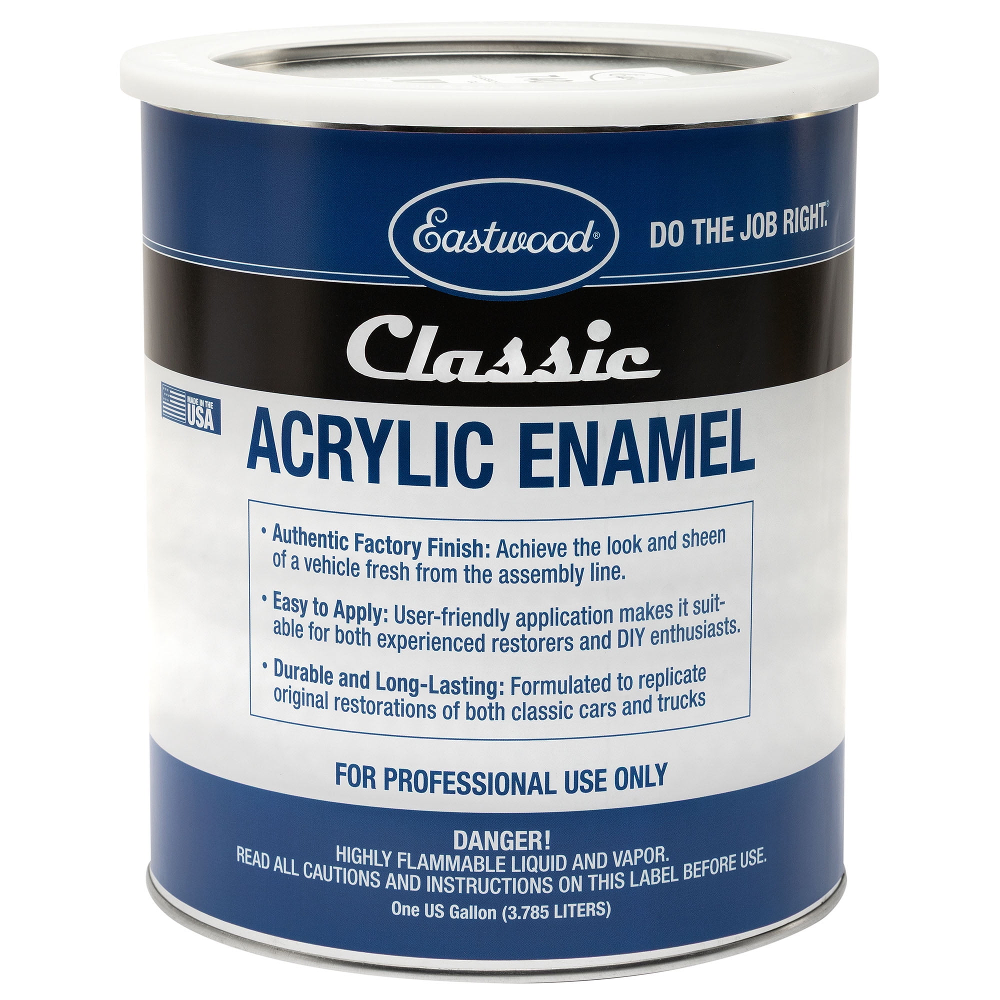Eastwood Classic Acrylic Enamel Gloss White Automotive Spray Paint Gallon Reducer Hardener Kit
