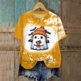 thumbnail image 2 of mgoYE Halloween Shirt Women Halloween Doodles Shirt for Women Cute Vintage Graphic Halloween Tshirt for Party Short Sleeve Fall Shirt(C-Yellow,M), 2 of 7