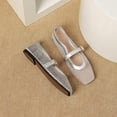 thumbnail image 5 of Mesh Mary Jane Ballet Flats Square Toe Adjustable Buckle Hollow Slip On Light Summer Casual Shoes Beach Sightseeing, 5 of 5