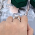 thumbnail image 6 of Silvago Jewel 14K White Gold Plated Rings - Excellent 2.2 Ct Radiant Cut Lab Created Simulated Diamond Rings - Under-Halo Diamond Ring for Women's - Solitaire with Accent Diamond Rings for Her, 6 of 9